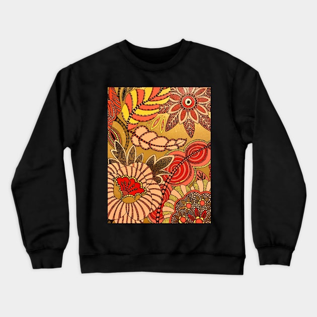 Cool Autumn Floral Crewneck Sweatshirt by funhousejen